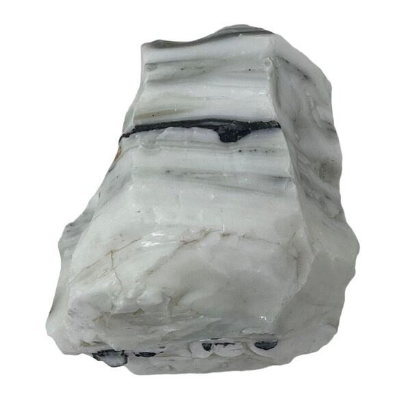 Milk Glass Black Custard Swirl Art Glass Cullet Glowing Uranium Slag‎ #5GX98 - Picture 3 of 7